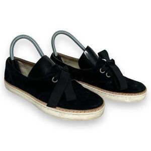 UGG Shoes Women's‎ 5.5 Slip On Lace Up Ribbon Laces Flats Casual Suede Black